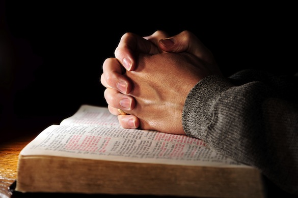 Praying Hands with Holy Bible