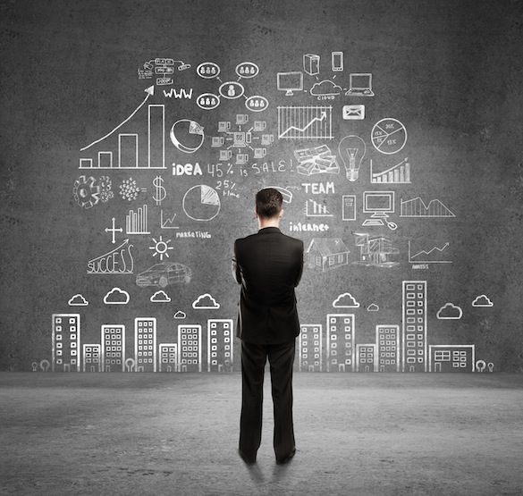 business concept on wall