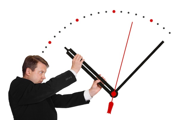 Business man stop time