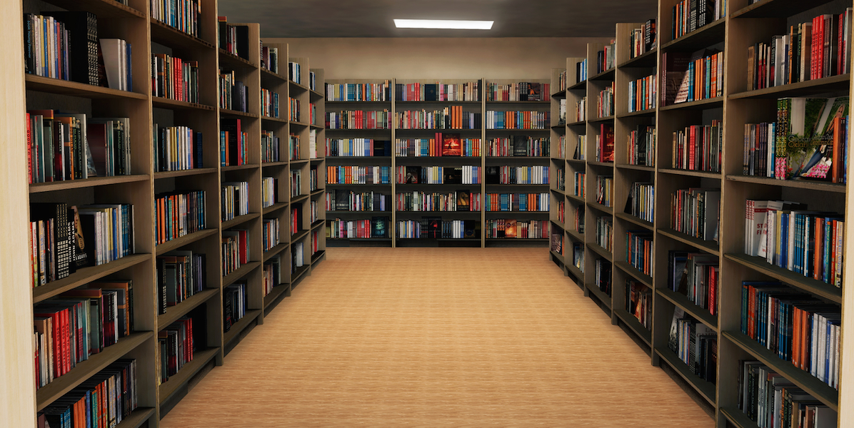 Bookshelf in library