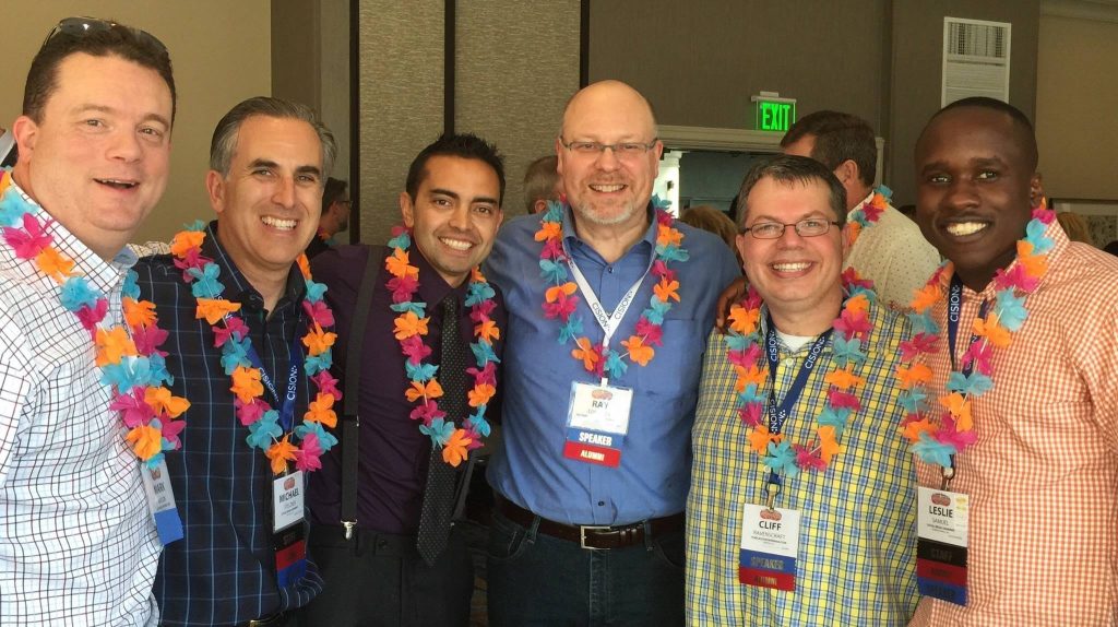 (L-R) Mark Mason, Mike Stelzner, Pat Flynn, Ray Edwards, Cliff Ravenscraft, Leslie Samuel